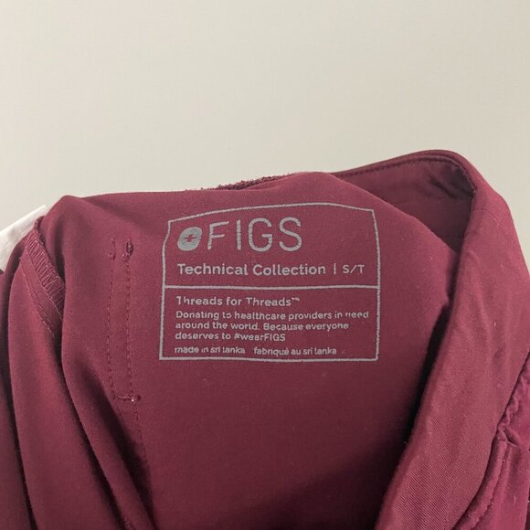 Figs Zamora Jogger Scrub Pants in Burgundy Size Small Tall - Picture 3 of 6